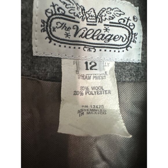 The Villager Blazer Women’s 12 Gray Wool Blend Preppy Academia Old Money Classic - Picture 6 of 8